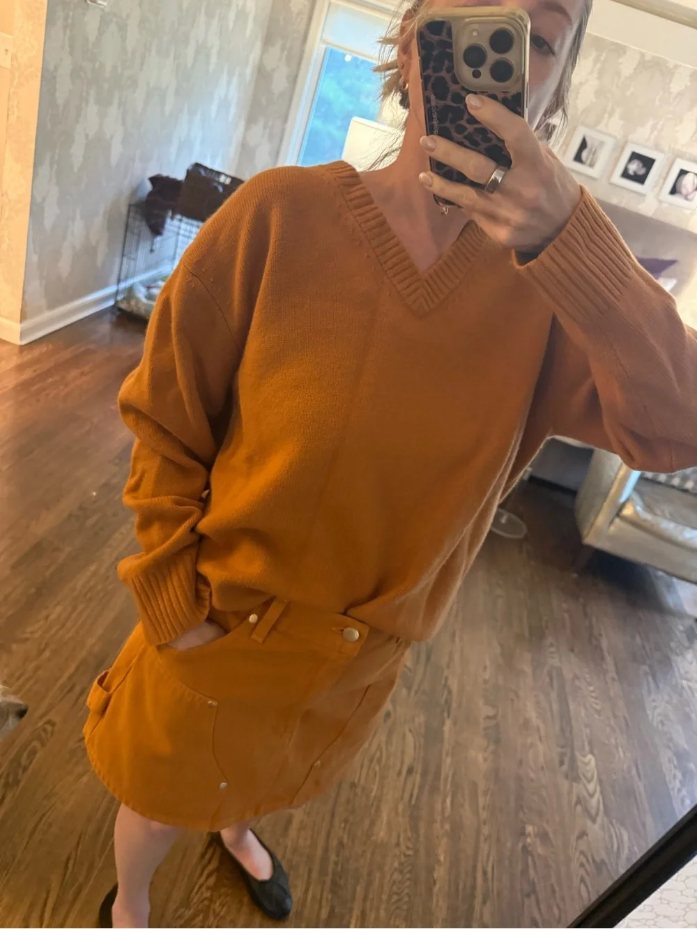Renggli Studio Morgan Stewart V neck merino sweater ochre S